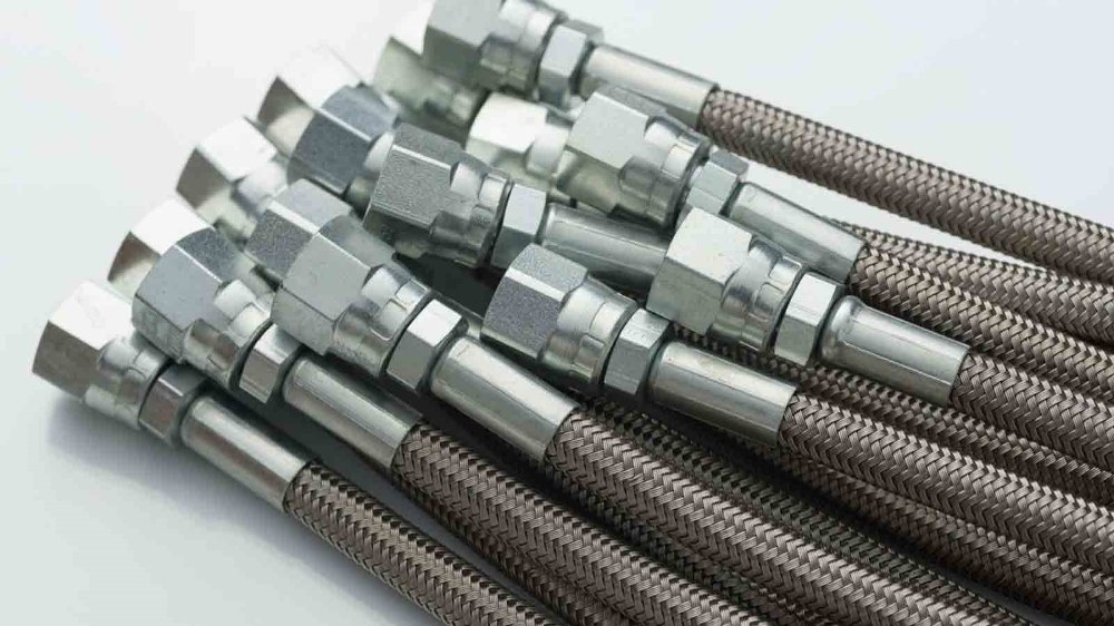 Custom braided brake and clutch hoses made in-house at Clevedon Motorcycles